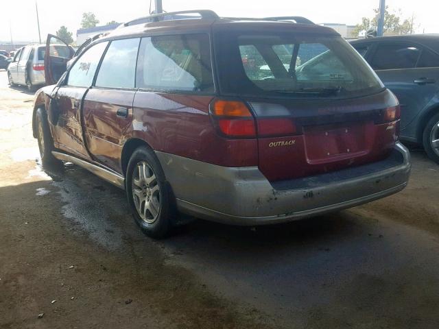 4S3BH675X37616127 - 2003 SUBARU LEGACY OUT RED photo 3