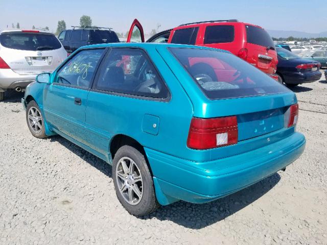 KMHVD12J1RU283855 - 1994 HYUNDAI EXCEL TEAL photo 3