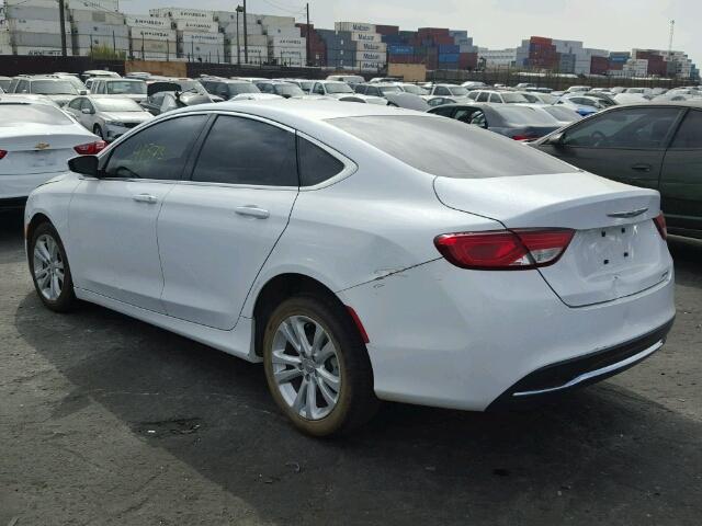 1C3CCCAB0FN711106 - 2015 CHRYSLER 200 LIMITE WHITE photo 3