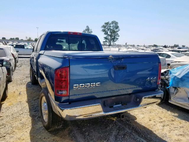 3D7KU28684G142704 - 2004 DODGE RAM 2500 S BLUE photo 3