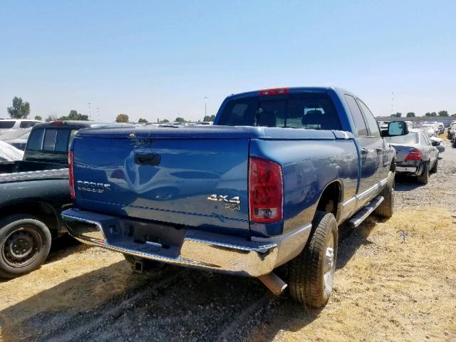 3D7KU28684G142704 - 2004 DODGE RAM 2500 S BLUE photo 4