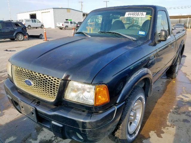 1FTYR10UX2PB09786 - 2002 FORD RANGER BLACK photo 2