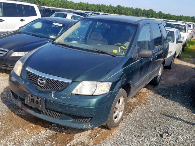 JM3LW28A320327460 - 2002 MAZDA MPV WAGON GREEN photo 2