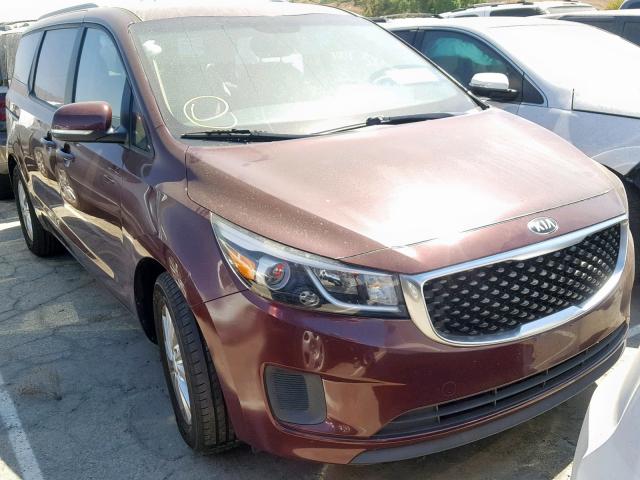 KNDMB5C13F6026630 - 2015 KIA SEDONA LX MAROON photo 1