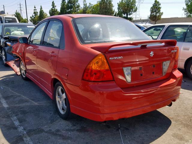 JS2RA61S545203133 - 2004 SUZUKI AERIO S RED photo 3