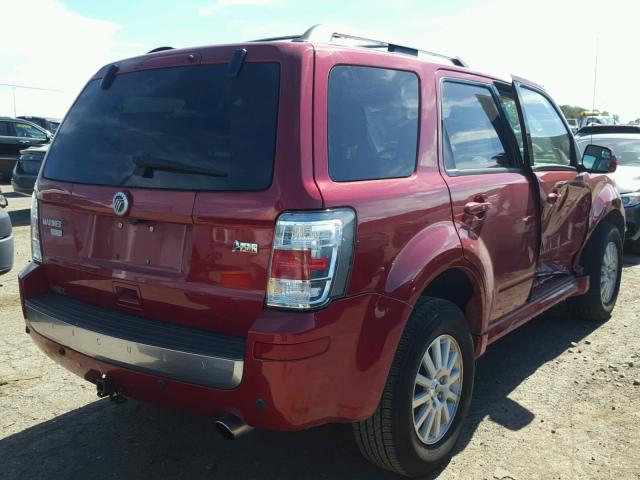 4M2CN8HG8AKJ01298 - 2010 MERCURY MARINER PR RED photo 4