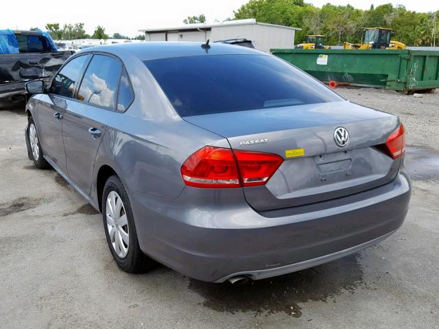 1VWAP7A39CC076981 - 2012 VOLKSWAGEN PASSAT S GRAY photo 3