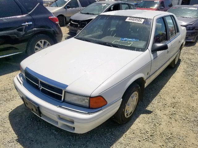 1B3XA5636LF747664 - 1990 DODGE SPIRIT LE WHITE photo 2