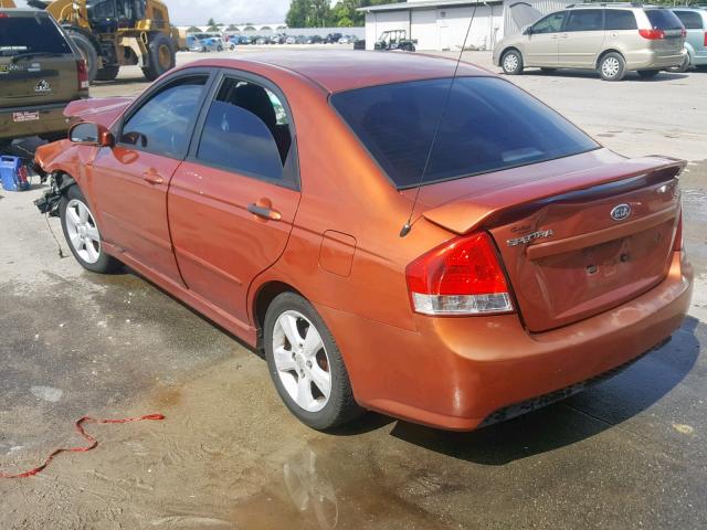 KNAFE221695026497 - 2009 KIA SPECTRA EX ORANGE photo 3