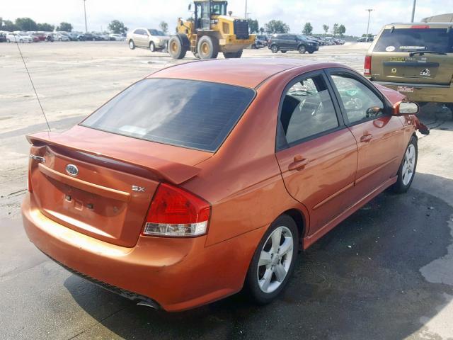 KNAFE221695026497 - 2009 KIA SPECTRA EX ORANGE photo 4