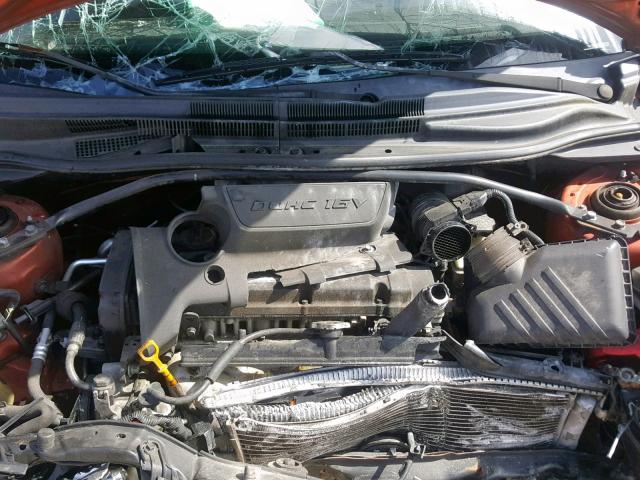 KNAFE221695026497 - 2009 KIA SPECTRA EX ORANGE photo 7