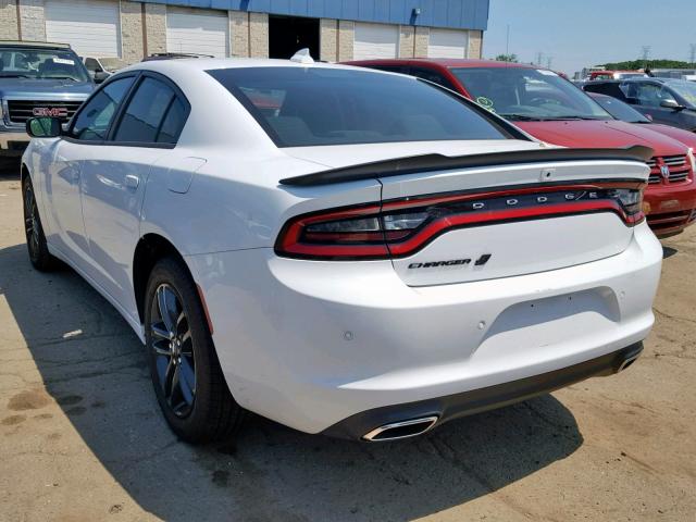 2C3CDXJG5KH611960 - 2019 DODGE CHARGER SX WHITE photo 3