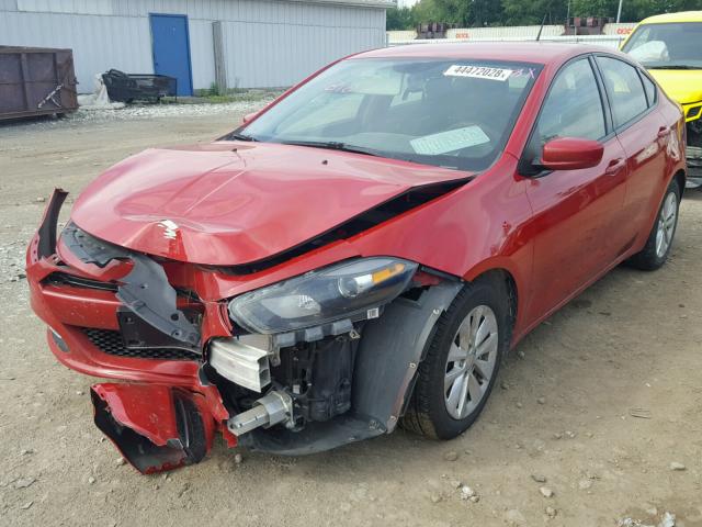 1C3CDFBB1ED915057 - 2014 DODGE DART SXT RED photo 2