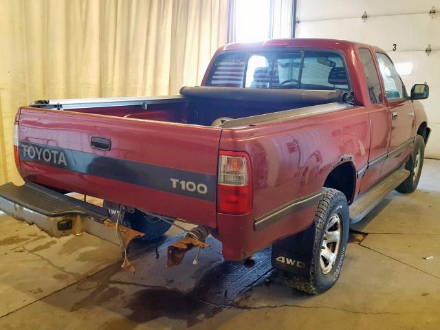 JT4UN22D9V0036825 - 1997 TOYOTA T100 XTRAC RED photo 4