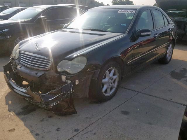 WDBRF61J44F538993 - 2004 MERCEDES-BENZ C 240 BLACK photo 2