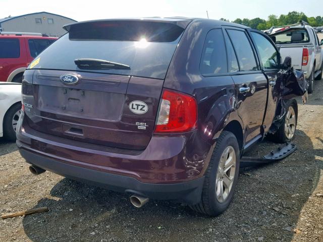 2FMDK4JC5BBA72059 - 2011 FORD EDGE SEL MAROON photo 4