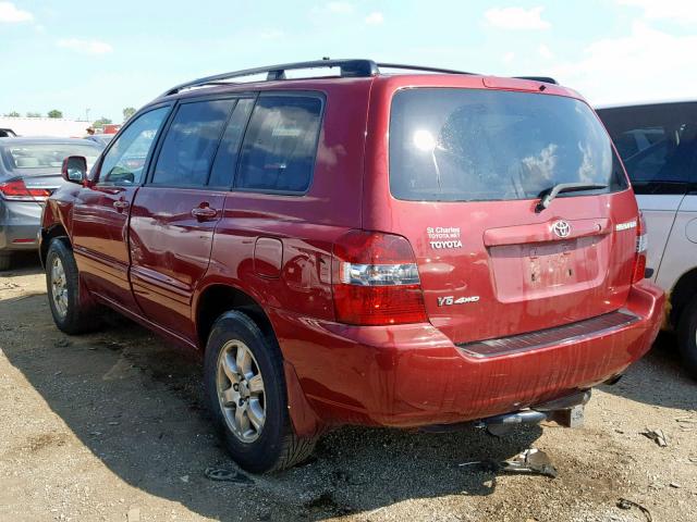 JTEEP21A150122115 - 2005 TOYOTA HIGHLANDER RED photo 3