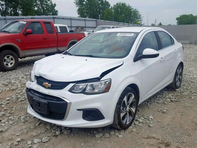 1G1JF5SB8K4123919 - 2019 CHEVROLET SONIC PREM WHITE photo 2