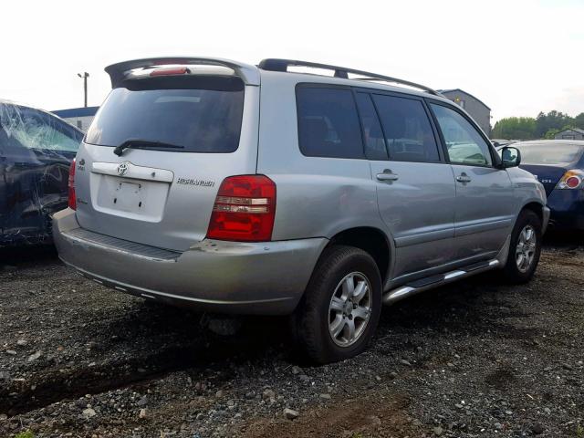 JTEHF21A210016363 - 2001 TOYOTA HIGHLANDER SILVER photo 4