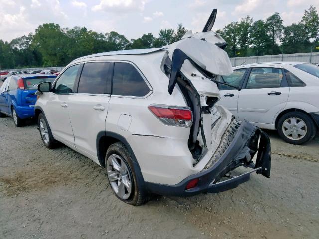 5TDDKRFH3ES056614 - 2014 TOYOTA HIGHLANDER WHITE photo 3