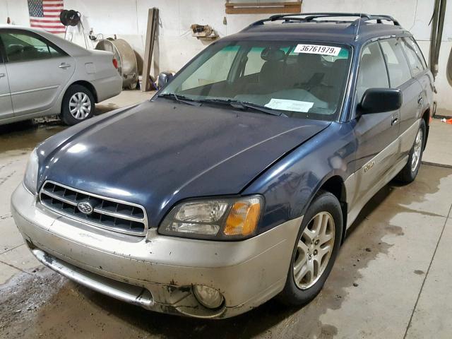 4S3BH675417612037 - 2001 SUBARU LEGACY OUT BLUE photo 2