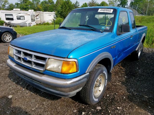 1FTCR15U7RTA90814 - 1994 FORD RANGER SUP BLUE photo 2