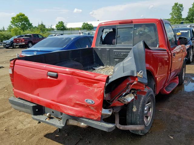 1FTYR10D43TA38397 - 2003 FORD RANGER RED photo 4