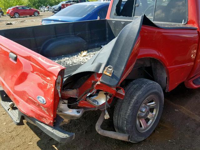 1FTYR10D43TA38397 - 2003 FORD RANGER RED photo 9