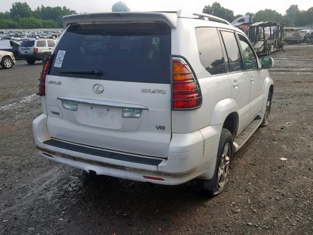 JTJBT20X740034223 - 2004 LEXUS GX 470 WHITE photo 4