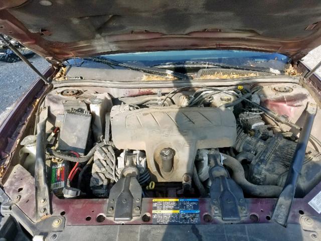 2G4WD582271242574 - 2007 BUICK LACROSSE C MAROON photo 7