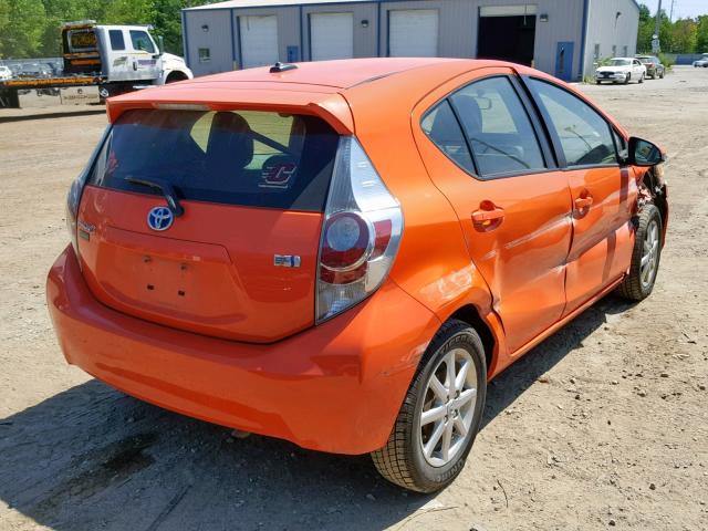 JTDKDTB35D1047756 - 2013 TOYOTA PRIUS C ORANGE photo 4