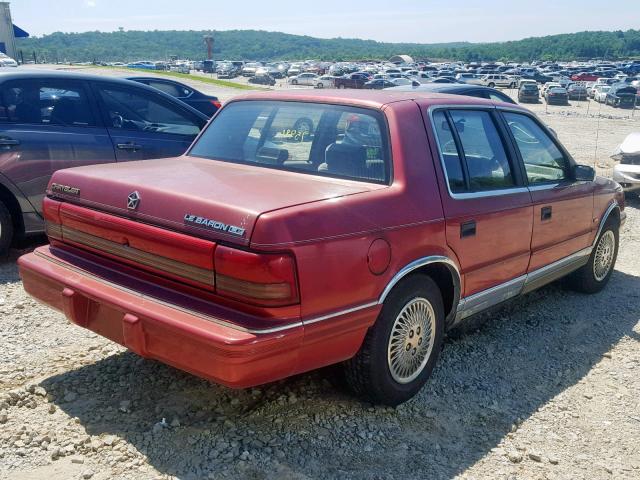 1C3AA363XRF120844 - 1994 CHRYSLER LEBARON LE BURGUNDY photo 4