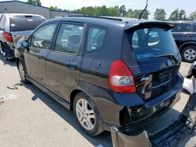 JHMGD37688S049301 - 2008 HONDA FIT SPORT BLACK photo 3