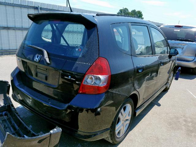 JHMGD37688S049301 - 2008 HONDA FIT SPORT BLACK photo 4