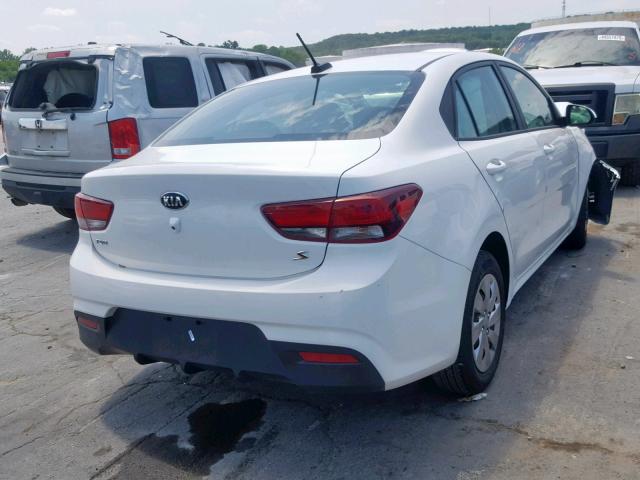 3KPA24AB7KE169917 - 2019 KIA RIO S WHITE photo 4