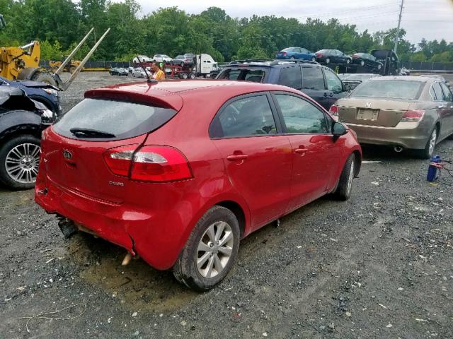 KNADN5A37D6316231 - 2013 KIA RIO EX RED photo 4