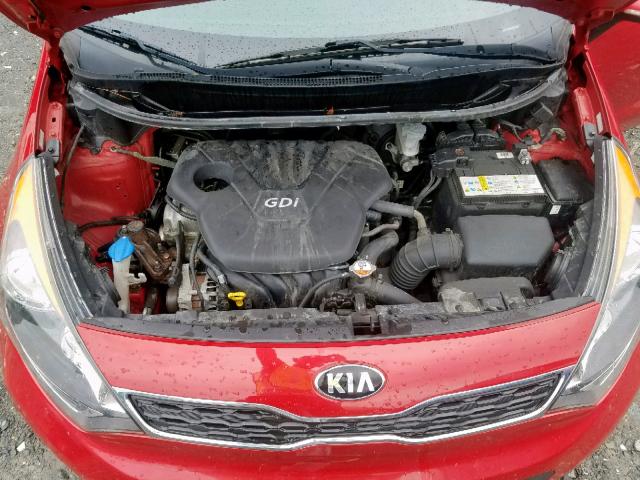 KNADN5A37D6316231 - 2013 KIA RIO EX RED photo 7