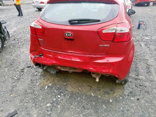 KNADN5A37D6316231 - 2013 KIA RIO EX RED photo 9