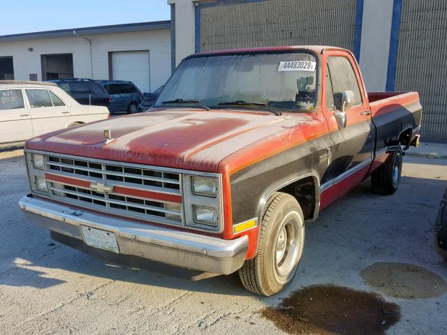 1GCDR14K0HF334451 - 1987 CHEVROLET R10 TWO TONE photo 2