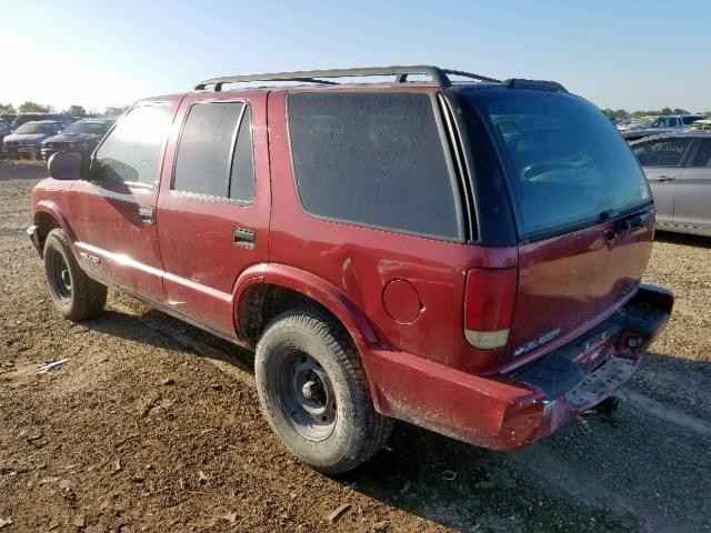 1GNCS13W61K257268 - 2001 CHEVROLET BLAZER RED photo 3