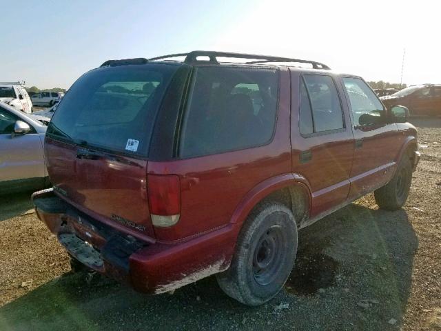 1GNCS13W61K257268 - 2001 CHEVROLET BLAZER RED photo 4