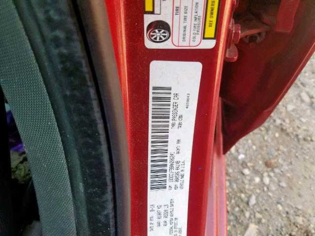 1B3CC1FB8AN206241 - 2010 DODGE AVENGER EX RED photo 10