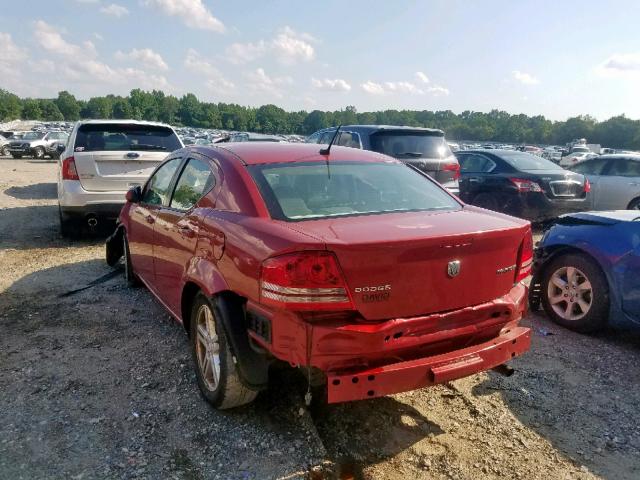 1B3CC1FB8AN206241 - 2010 DODGE AVENGER EX RED photo 3