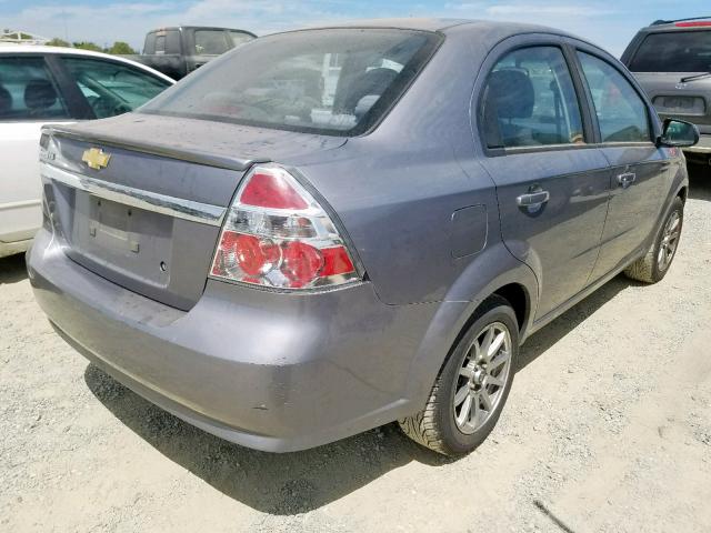 KL1TD5DE8BB192853 - 2011 CHEVROLET AVEO LS GRAY photo 4