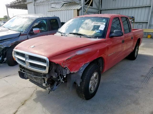 1B7HL48X62S713110 - 2002 DODGE DAKOTA QUA RED photo 2