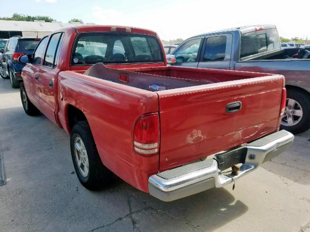 1B7HL48X62S713110 - 2002 DODGE DAKOTA QUA RED photo 3