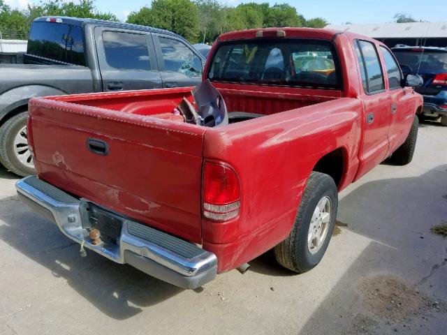 1B7HL48X62S713110 - 2002 DODGE DAKOTA QUA RED photo 4