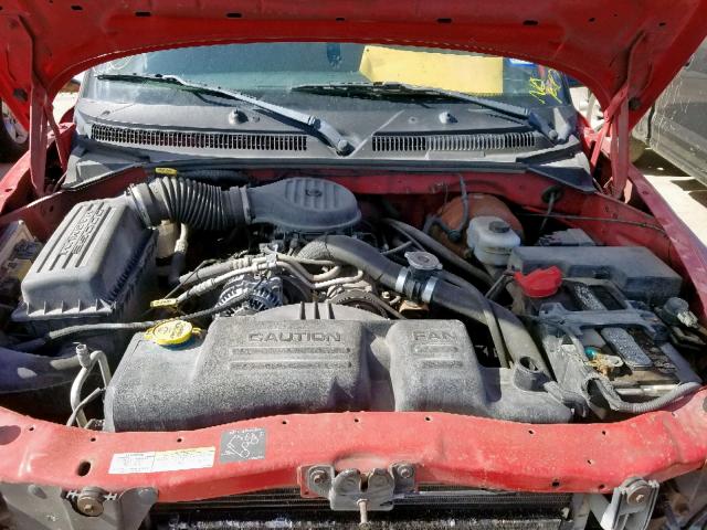 1B7HL48X62S713110 - 2002 DODGE DAKOTA QUA RED photo 7