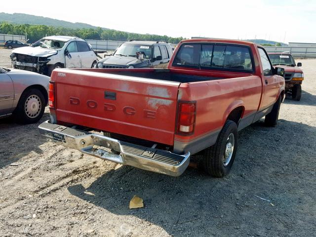 1B7FL26X3PS126661 - 1993 DODGE DAKOTA RED photo 4