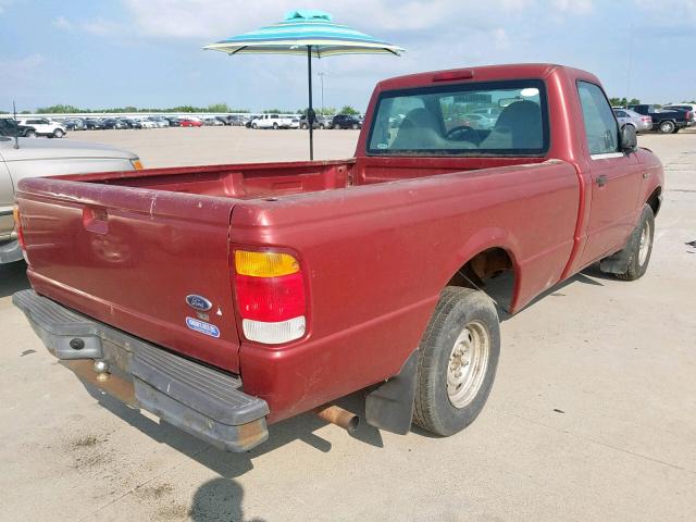 1FTYR10V1XPB81461 - 1999 FORD RANGER MAROON photo 4